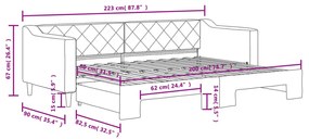 Sofá-cama com gavetão 80x200 cm tecido cinzento-claro