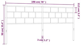 Cabeceira de cama 193 cm metal preto