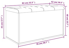 Banco de arrumação 82x42x45 cm derivados de madeira branco