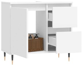 Armário de casa de banho 65x33x60cm derivados de madeira branco