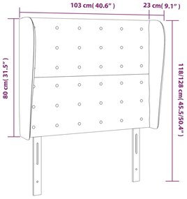 Cabeceira cama c/ abas couro artif. 103x23x118/128cm cappuccino