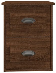Mesa de cabeceira de parede 41,5x36x53 cm carvalho castanho
