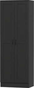 Armário de Arrumação de 2 Portas, 60 x 36,5 x 175 cm, 5 Prateleiras, Preto