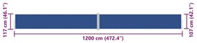 Toldo lateral retrátil 117x1200 cm azul