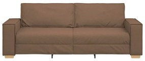 Sofá de 3 lugares marrom 180 cm tecido