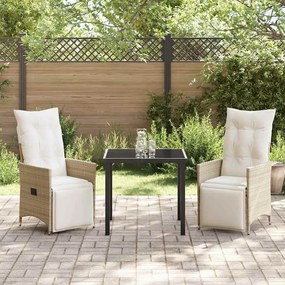 Conjunto de Jantar de Jardim com 3 Peças e Almofadinhas Beijinhas em R