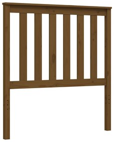 Estrutura cama cabeceira 90x200 cm madeira maciça castanho-mel