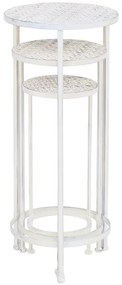 Suporte para plantas 3 pcs estilo vintage metal antigo branco