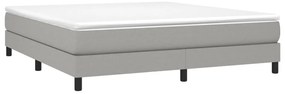 Estrutura de cama sem colchão 180x200 cm tecido cinzento-claro