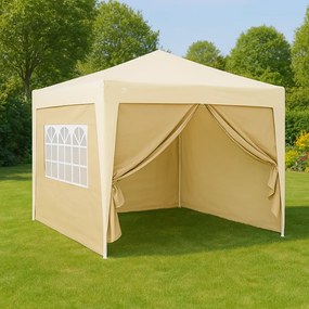 Conjunto de 2 paredes laterais dobráveis para Tenda (NÃO NCLUÍDO) 6 x 2 m Bege