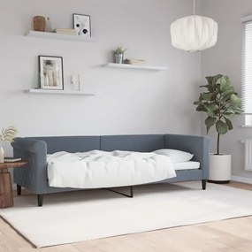 Sofá-cama 80x200 cm veludo cinzento-escuro