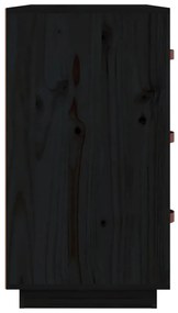 Aparador 80x40x75 cm madeira de pinho maciça preto