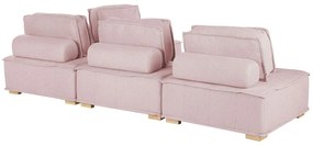 Sofá de canto modular para 4 pessoas em rosa TIBRO Beliani