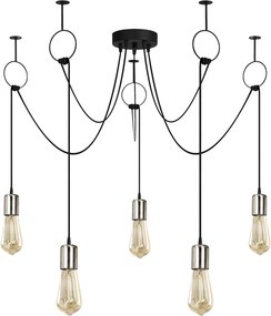 Candeeiro de Teto Sirin – Preto Níquel – 100 cm de diâmetro, 111 cm de