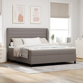 Cama Box Spring com Colchão Taupe 180x200 cm Tecido