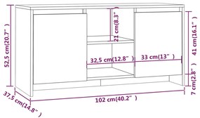 Móvel de TV 102x37,5x52,5 cm contraplacado cor carvalho sonoma