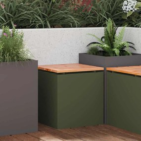 vidaXL Banco de jardim Verde-oliva 40 x 40 x 43 cm Aço