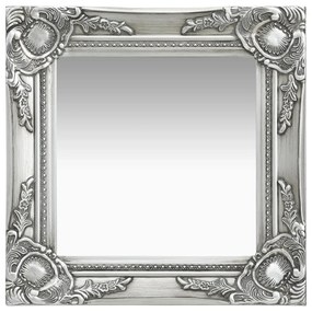 vidaXL Espelho de parede estilo barroco 40x40 cm prateado