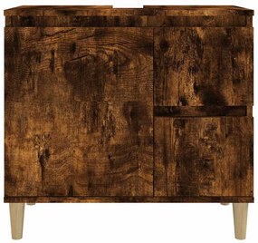 Armário casa de banho 65x33x60 cm madeira carvalho fumado