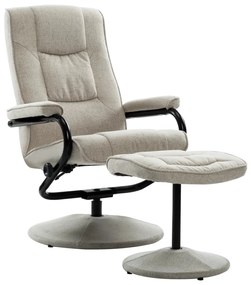 Cadeira reclinável com apoio de pés tecido creme - 183438