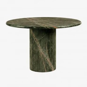 Mesa De Jantar Redonda Ø120 Cm Em Pedra Natural Grosseto Mármore Verde Forest - Sklum