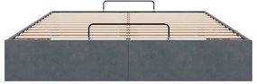 Estrutura de cama otomana sem colchão 140x200cm cinzento escuro