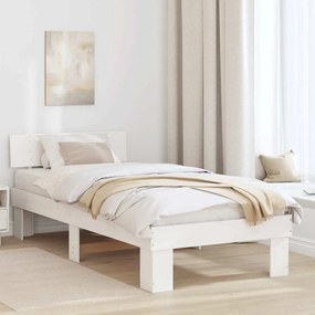 vidaXL Estrutura da Cama Branco 75 x 190 cm Madeira de Pinheiro Sólida