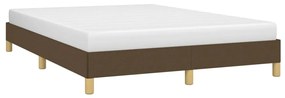 Estrutura de cama sem colchão 140x200 cm tecido castanho-escuro
