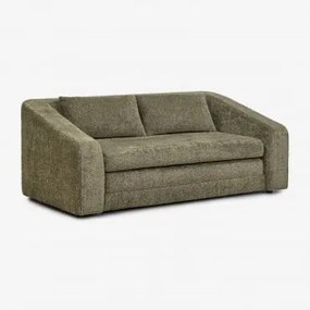Sofá-cama De 2 Lugares Em Tecido Bouclé Dalila Bouclé Verde Army - Sklum