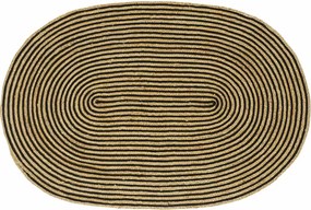 vidaXL Tapete Natural e Preto 122 x 183 cm Juta