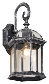 Candeeiro de Parede Exterior Clássico Prateado Antigo IP44 - Glasgow