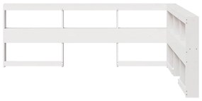 Estante cabeceira forma de L 150 cm madeira pinho maciça branco