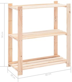 10 unidades arrumação 3 prateleiras 80x38x90cm pinho 150 kg