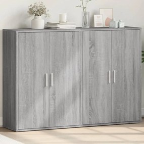 vidaXL Aparadores 2 pcs 60x31x84 cm derivados madeira cinzento sonoma