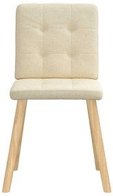 Cadeiras de jantar 2 pcs tecido cor creme