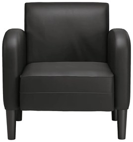 Poltrona com apoios de braços 54 cm couro artificial preto