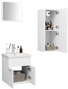 Conjunto de móveis de casa de banho contraplacado branco