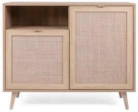Finori Aparador Bali 01A de 101 cm - Carvalho Sonoma e Efeito de Cana