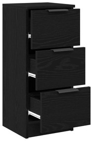 Buffets 2 pcs Carvalho Preto 30x30x70 cm Madeira de engenharia