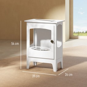 Lareira Bioetanol 7000BTU com Apagador de Aço Inoxidável Depósito de 1,2L Tempo de Combustão 3h para Interiores 20-25 m² 39x26x54 cm Branco