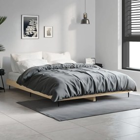 vidaXL Estrutura cama s/ colchão derivados de madeira carvalho sonoma