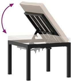 4 pcs sofás de jardim com almofadões aço revestido a pó preto
