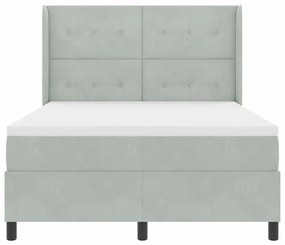 Camas Box com Colchão vidaXL Cinza Claro 160x200 cm Veludo
