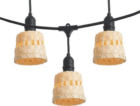 Cordão de luzes de bambu com ficha 8m Incl. LED 10 luzes IP44 - Ibiz