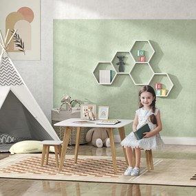 Conjunto de 1 mesa e 2 cadeiras para crianças, mobiliário versátil para o quarto ou sala de jogos, 3-8 anos branco