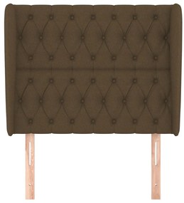 Cabeceira cama c/ abas tecido 93x23x118/128 cm castanho-escuro