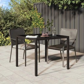 vidaXL Mesa de Jantar de Jardim Castanho 90x90x75 cm Vime de PE
