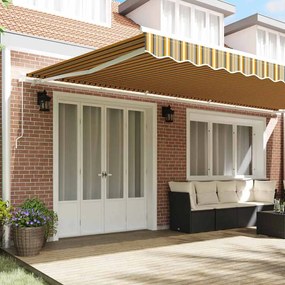 toldo retrátil manual listrado multicolorido 600 x 300 cm