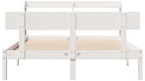 Cama sem colchão 135x190 cm madeira de pinho maciça branco