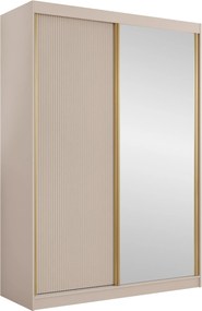 Roupeiro Comfivo Larmire 124, Bege, Dourado, 216x151x60cm, 139 kg, Portas para roupeiro: Deslizante